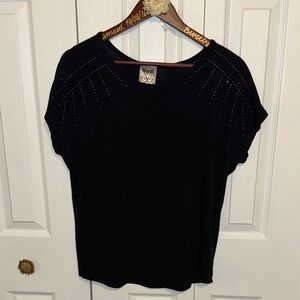 NWOT Vocal Black Studded Women's Top